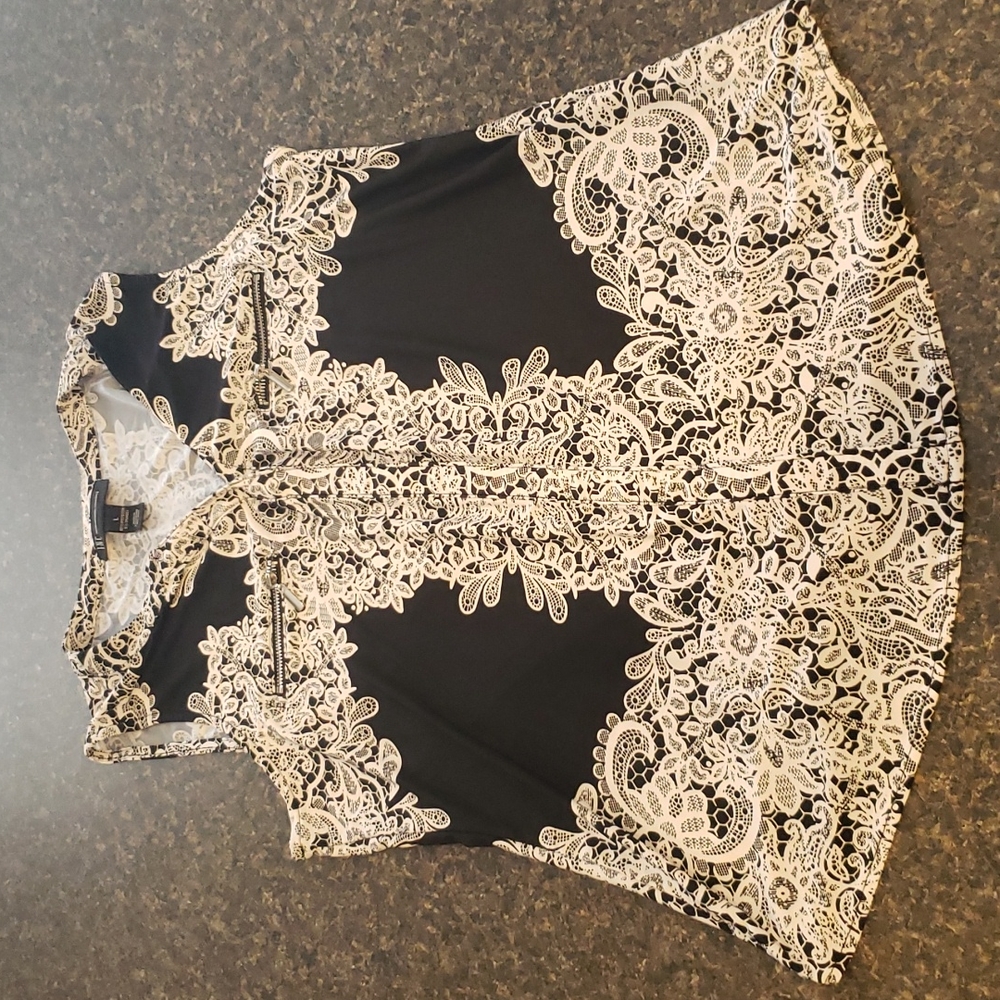 Black and white blouse